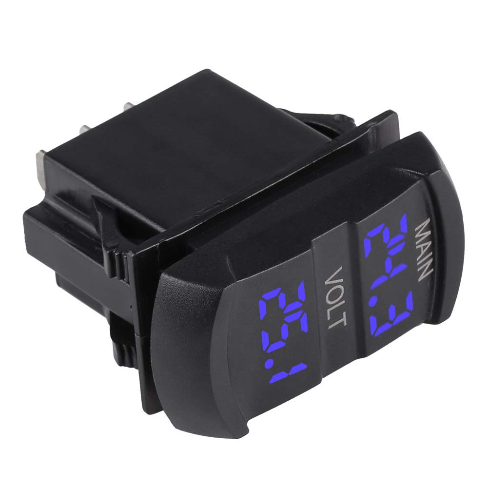 Auto Dual Voltmeter, Auto DC 10V-60V Blaue LED Digital Dual Voltmeter Universal für Pickup RV ATV Batterie