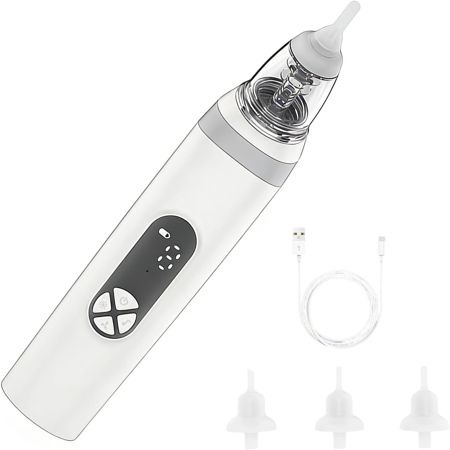Nose Aspirator, 3-Level Portable Kids Nose Cleaner, Washable Quiet Ergonomic Electric Noses Suction, Booger Sucker, Electric Automatic Mucus Remover for Children Girls Families Parents