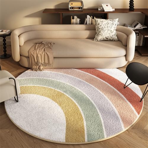 Alfombras Redonda Alfombra Habitación Lavable Antideslizante Muy Suave para Salón o Dormitorio, Esponjosa de Cama Infantil...