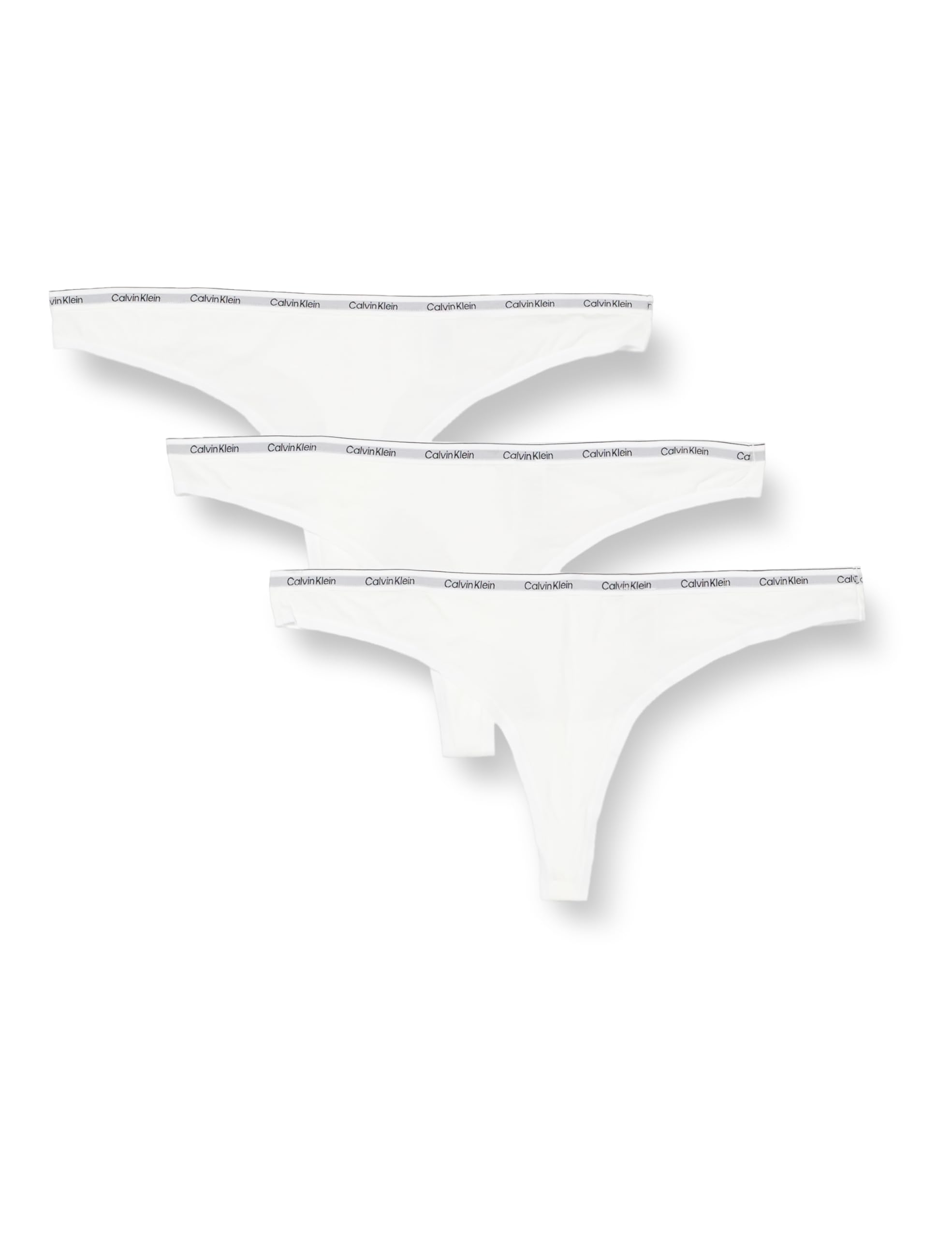 Calvin Klein Women's 3 Pack Thong (Low-rise) 000qd5209e Thongs, White (White/White/White), 3XL