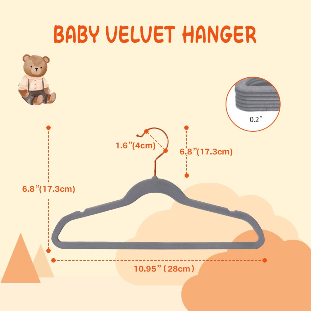 Stormix Baby Clothes Hangers 32 Pack, Kids Velvet Hangers Non-Slip - Image 2