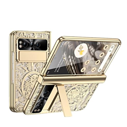 �y���b�L�t���[���E�X�^���h�@�\�t���zGoogle Pixel Fold 5G 2023 �p �P�[�X �N���A �S�[���h �q���W�ی� �X�N���[���v���e�N�^�[���� �J��������ی� �O�ʔw�ʃJ�o�[ ���h�~ ���^ �y�� �n�[�h�V�F�� �J���₷�� �g�т��₷�� �܂�