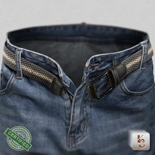 Image of KEMISANT Men's Golf Belt Nulti-pack, Braided Woven Stretch Belt for Gift Men Casual Jeans Sports Work 1 3 /8 inch