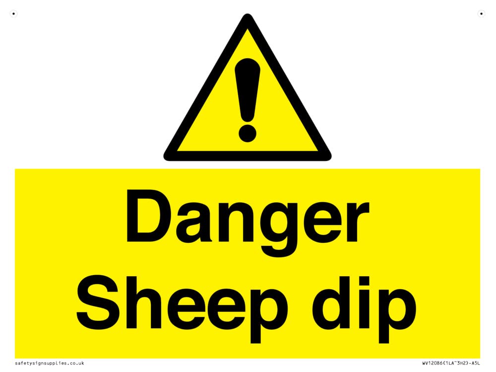 Danger Sheep dip Sign - 200x150mm - A5L