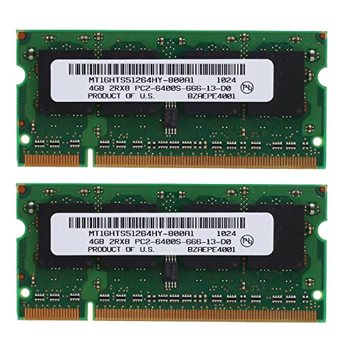 Bloepum 2PCS DDR2 4GB Laptop Ram 800Mhz PC2 6400 SODIMM 2RX8 200 Pins for Laptop Memory