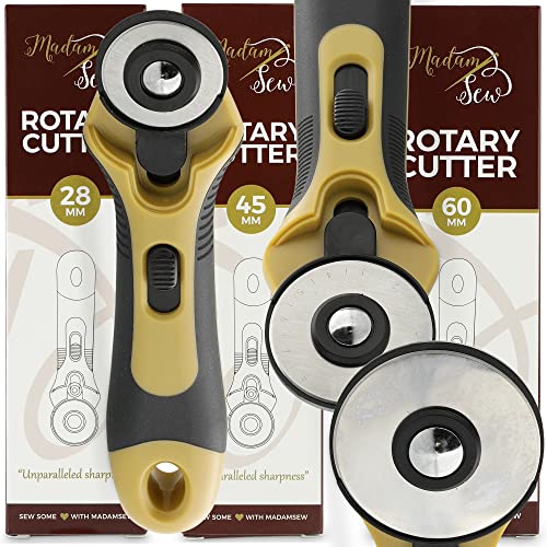 image for Madam Sew 60mm Rotary Cutter for Fabric | Precision Cloth Cutting Tool