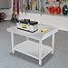 WUSILILU Commercial Work Table,440.92LBS Capacity Stainless Steel Work Table w/Backsplash,2-Tier Prep Table for Kitchen,Restaurant,Garage,Home Use