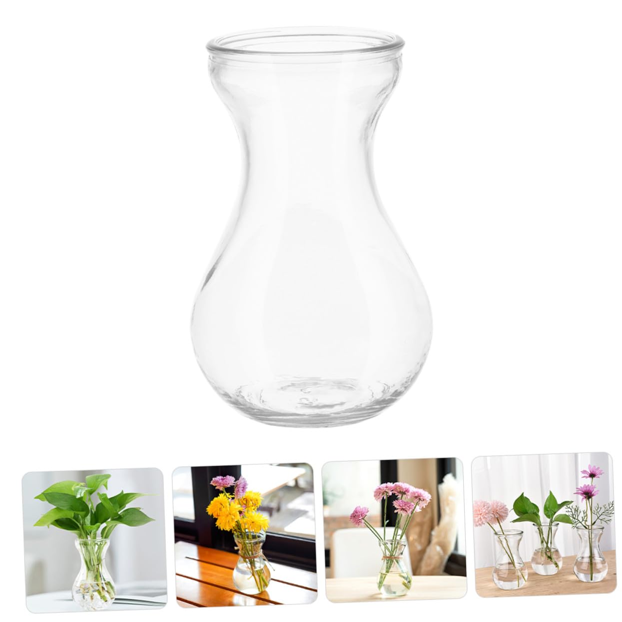 Uonlytech 5 pièces Lot de Vases Verre Transparent pour Propagation Hydroponique Décoratifs et Compacts pour Bureau et Intérieur