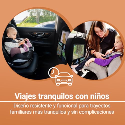 Zamboo Organizador de Coche Asiento Trasero para Niños con Soporte Tablet (hasta 11") – Protector de Respaldo Universal y Almacenamiento Juguetes y Accesorios – para Cualquier Asiento – Negro - imagen 2