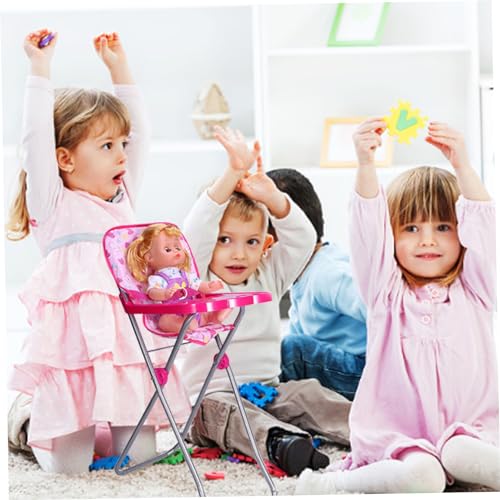 Silla alta para muñeca con bandeja regulable que soluciona el desorden 3