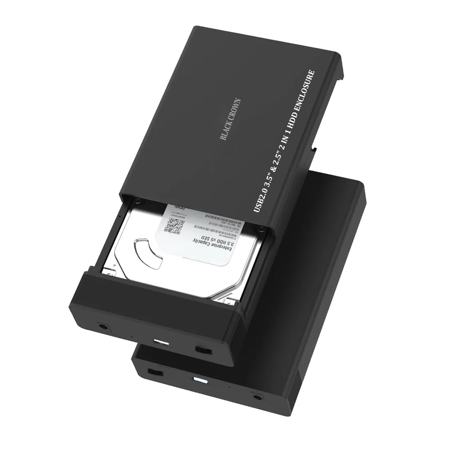 BLACK CROWN USB 2.0 | 2 in 1 HDD External Hard Disk USB case | 2 in 1 External Hard Drive Casing for 2.5 INCH & 3.5 INCH Sata Hard Drives Dual 2.5 inch and 3.5 inch HDD Enclosure.-image-46