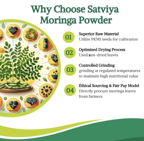 Image of Moringa Powder Organic India 500g, Pure Natural Moringa Leaves powder, Ayurvedic Superfood for Naturally Boost Energy Levels, Immunity, Boost Energy Level & Digestion