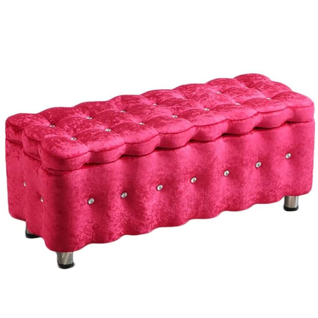 Banc de rangement ottoman scandinave en tissu pour bout de lit