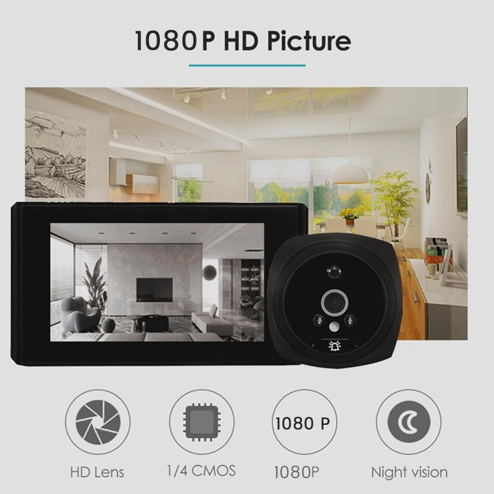 Vereen 1 zestaw PIR drzwi elektroniczny wizjer kamera do drzwi 2MP 4,5 ekran LCD cyfrowy dzwonek do drzwi srebrny