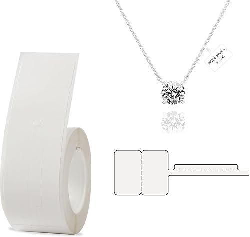 NIIMBOT Etiquetas de precio de joyería para precios, autoadhesivas blancas en blanco, para collares, aretes, identificación de precios, etiquetas
