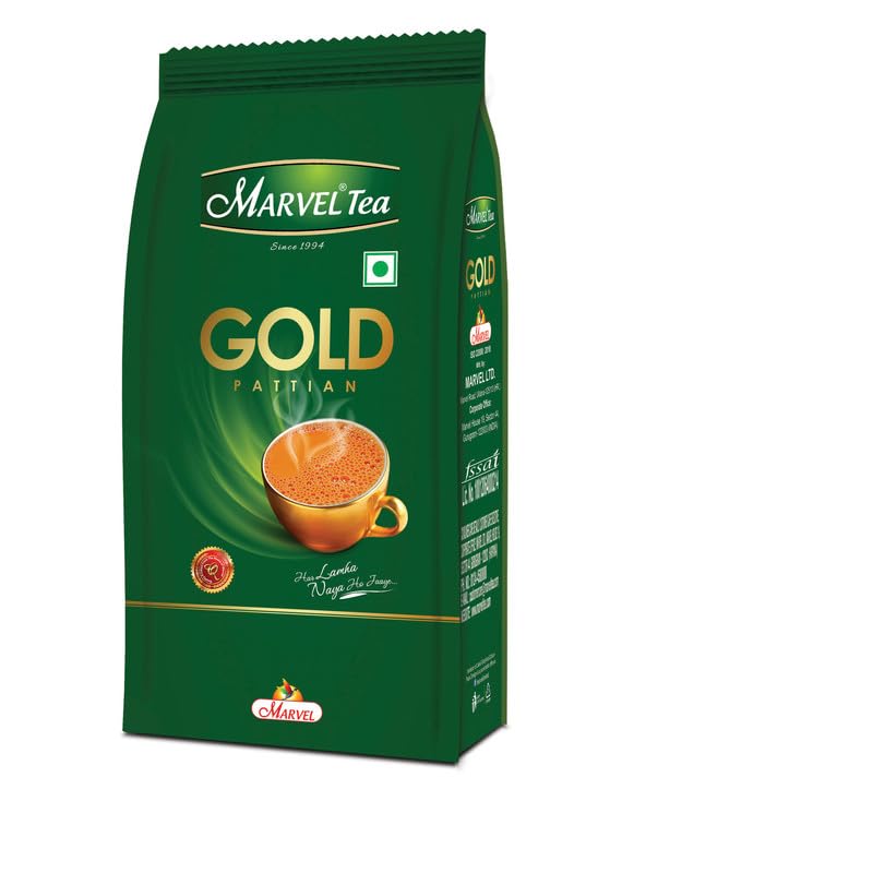 Image of Marvel Tea Gold Pattian Tea 500 Gm With Kadak CTC, Handpicked Chai From Assam & Darjeeling, Stong Black Tea