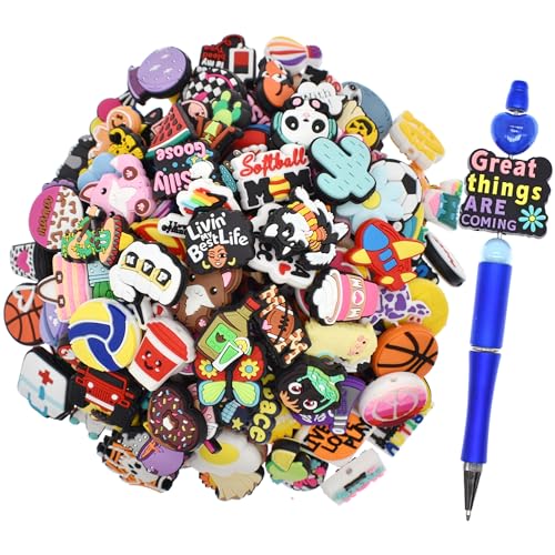 Silicone focal beads set for DIY crafts, 160 pcs