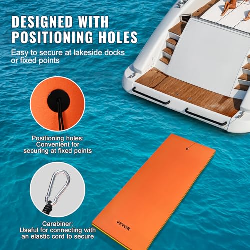 vevor lily pad floating mat 91218ft water pad 3-layer dock for 660 to 1400lbs adults kids tear-resistant xpe foam raft floating island for lake pool ocean beach boating
