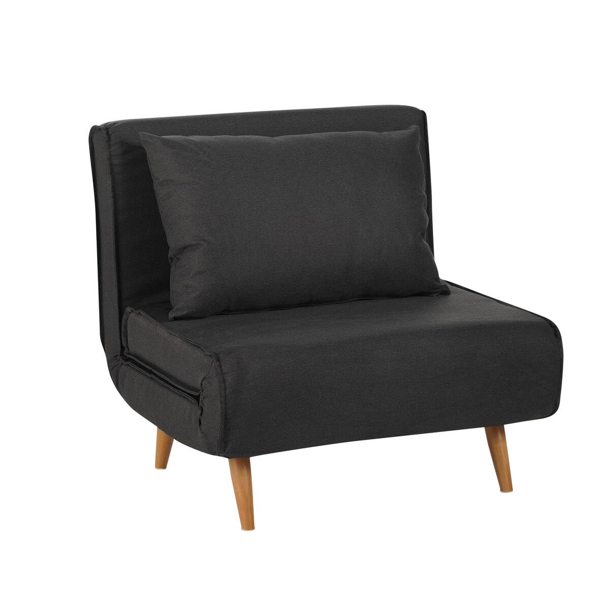 SHIITO - Sillón Cama de Apertura Extensible - 91 x 83 x 88 cm - Modelo Denzo - Máximo Relax y Confort - Color Gris Oscuro