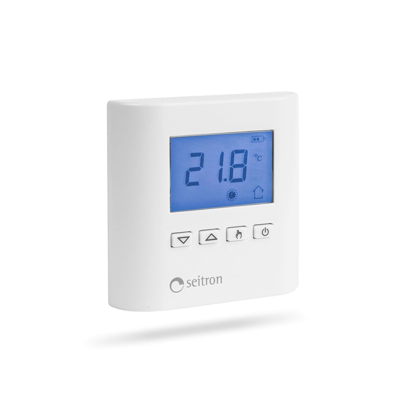 Seitron TAD022 termostato ambiente digitale a 24V con display digitale e controllo intelligente e remoto della temperatura, montaggio a parete e batteria inclusa
