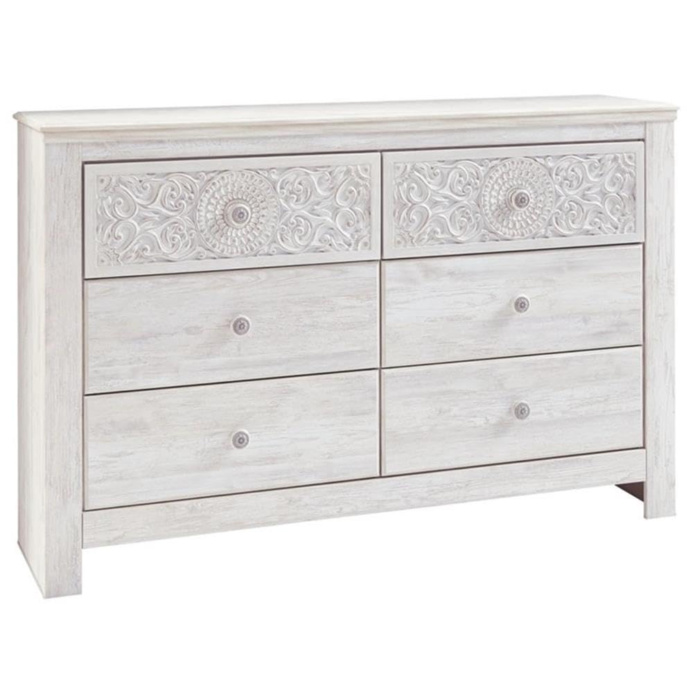 Photo 1 of ***FACTORY SEALED******TRUCK/TRAILER PICKUP ONLY***Signature Design by Ashley 6-Drawer Bedroom Dresser, Whitewash, Paxberry