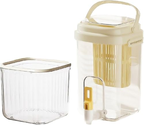 Dispensador de bebidas de plástico de 0.6 galones, recipientes de jugo para individuos o familias pequeñas, dispensador de bebidas de hielo para