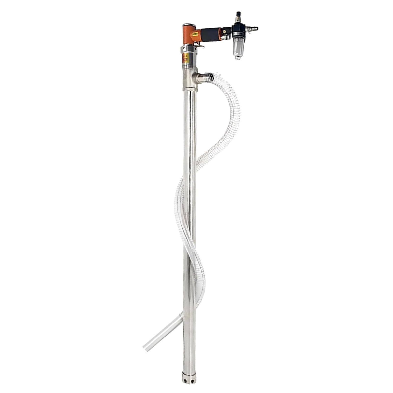 LHQYA 95cm Liquid Transfer Pump, Pneumatic Oil Transfer Pump, with Inlet Filter, Flow Rate: 50-70L/min, Outlet Diameter: 2.5cm, for Transporting Diesel, Engine Oil, and Hydraulic Oil