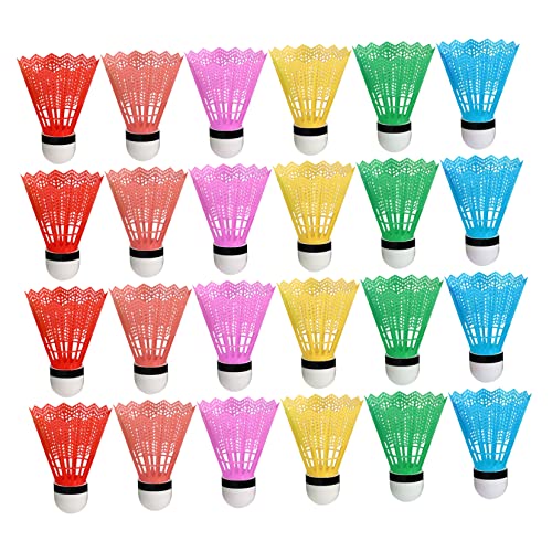 Holibanna 24Pcs Colorful Light Weight Plastic Shuttlecock for Badminton Game and Random Color