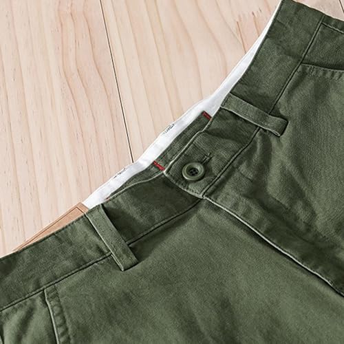 Short chino vert homme taille 50 en coton sergé extensible