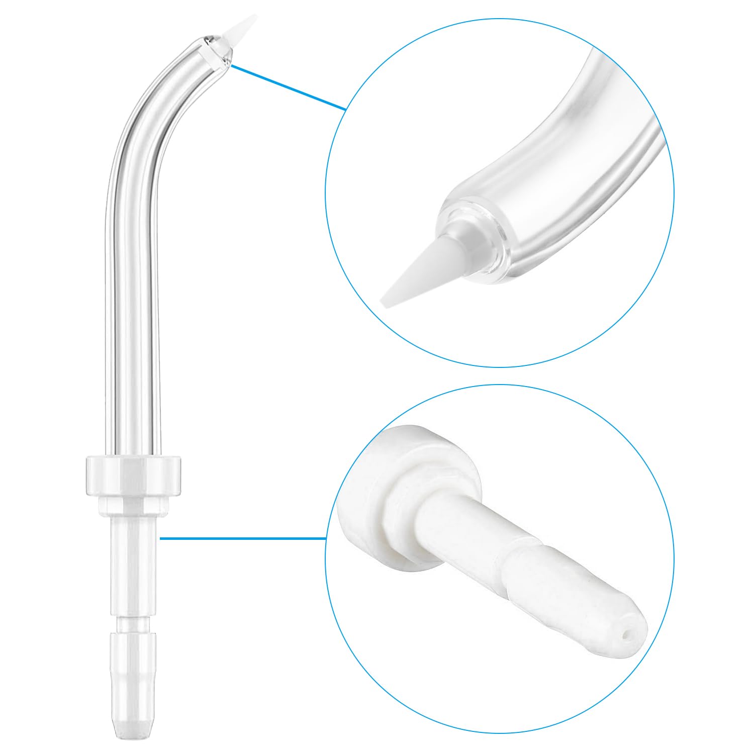 Punte di ricambio per filo interdentale Waterpik, punte per idropulsore dentale Waterpik (come WP-100) e irrigatori orali di altre marche (6 pezzi)
