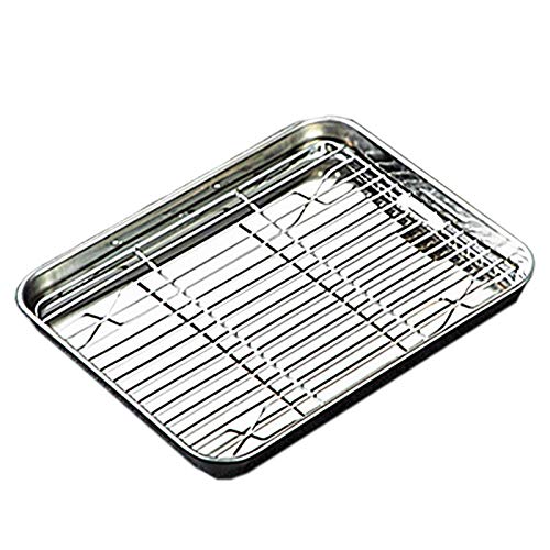 Bandeja de enfriamiento del horno Bandeja para hornear Bandeja con juego de estantes extraíbles Bandeja de enfriamiento de acero inoxidable para horno Bandeja de barbacoa Bandeja de enfriamiento par