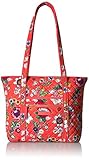 Vera Bradley Women's Cotton Small Vera Tote Bag, Coral Floral, One Size