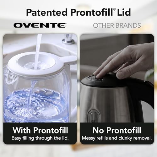 Image of OVENTE 1.5L Glass Electric Kettle Water Boiler, White KG516W