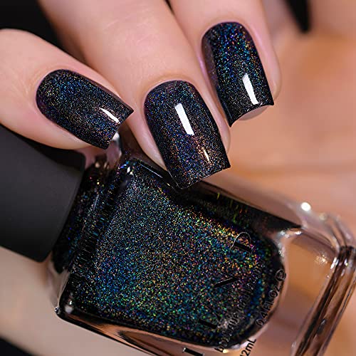 Image of ILNP Black Magic - Deep Black Holographic Nail Polish