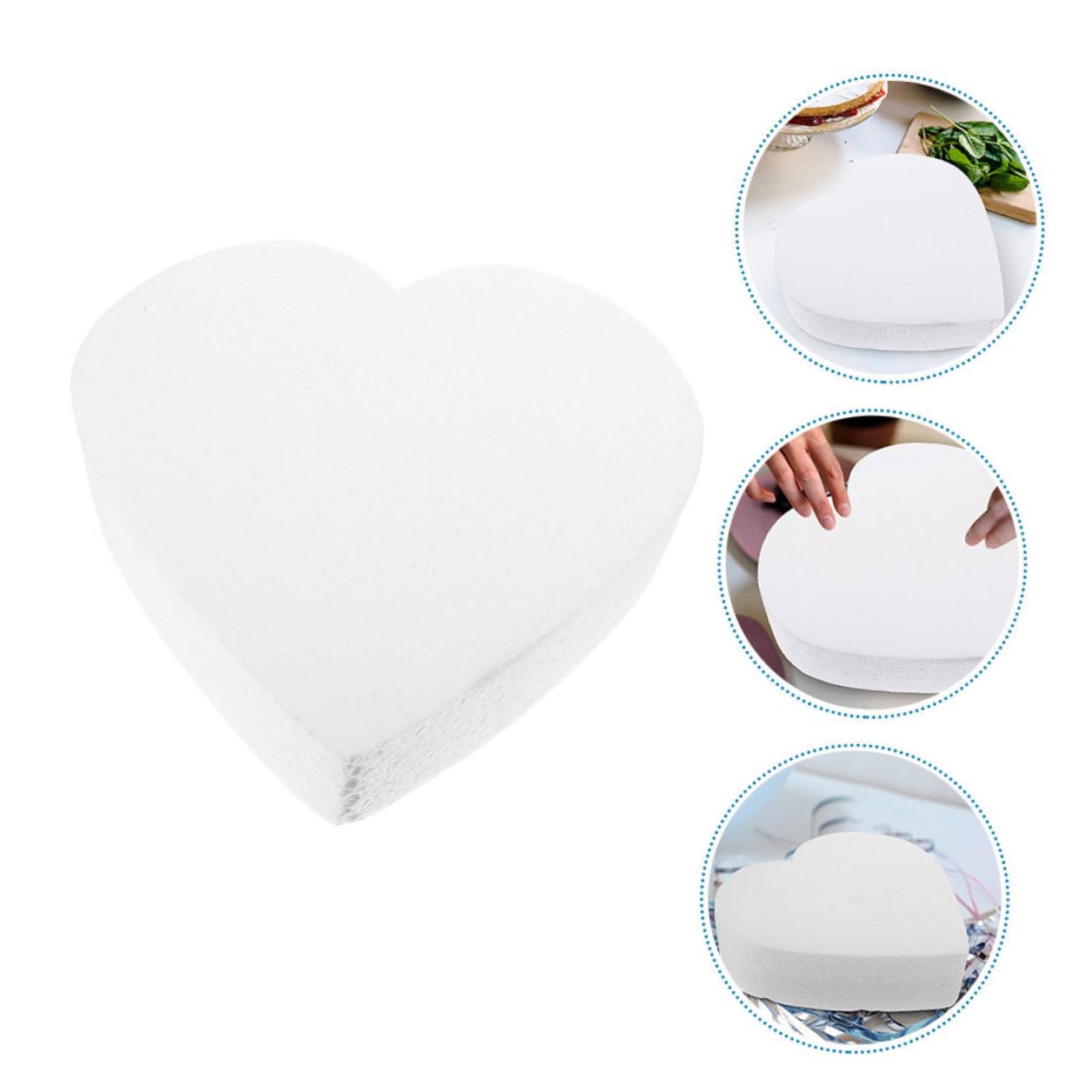 jojofuny Modèle de Gâteau en Mousse Cœur 15 Cm, Accessoire de Pâtisserie, Décoration de Gâteaux Factice, Fourniture de Décoration pour Fêtes et Entraînement la Pâtisserie