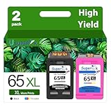 SuperInk Remanufactured Ink Cartridge Compatible for HP N9K04AN N9K03AN 65 65XL 65 XL (Black Tri-Color, 2-Pack)