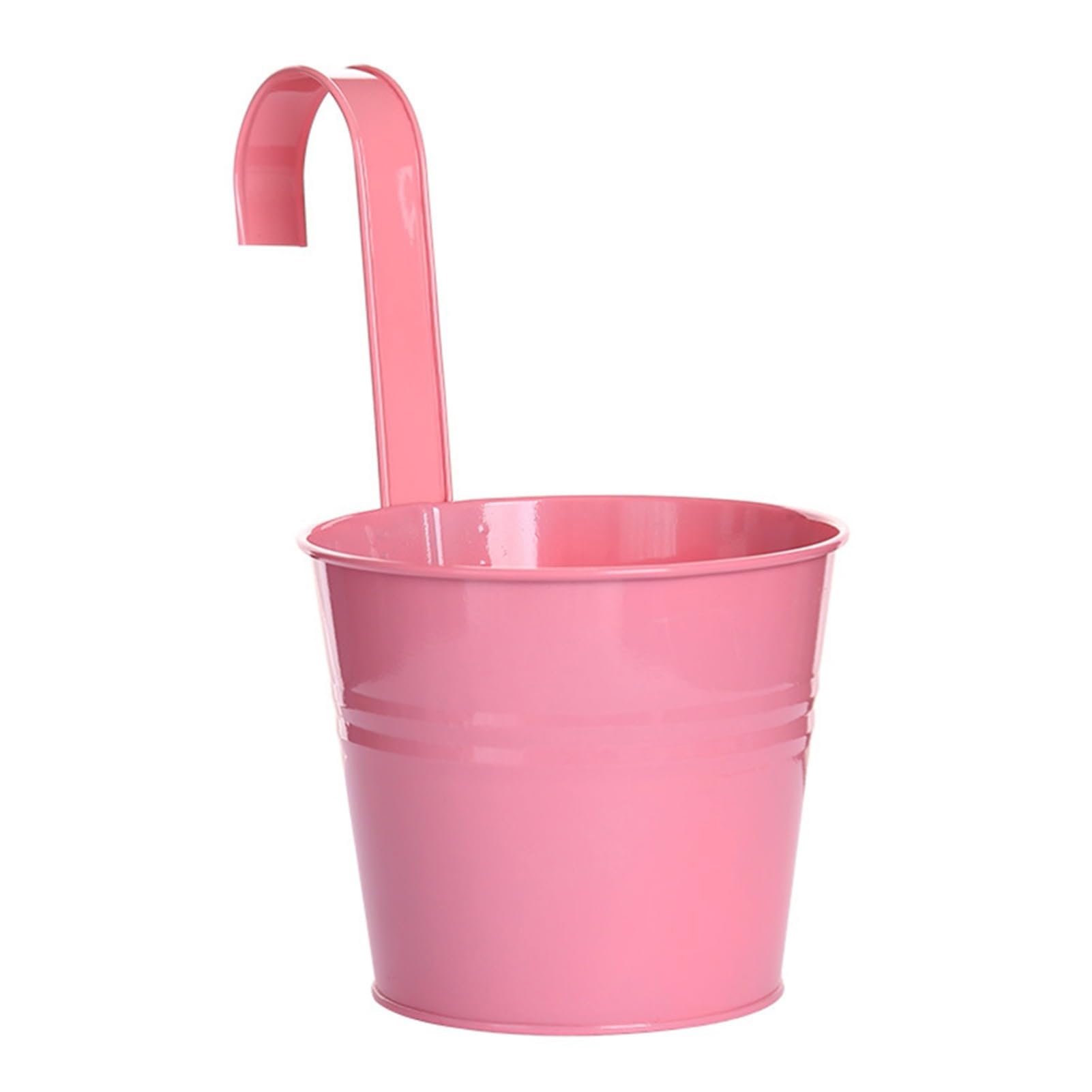 ulafbwur Plant Planter Hanging Flower Pot Sturdy Natural Style Iron Exquisite Metal Bucket for Balcony Hanging Flower Pot Garden