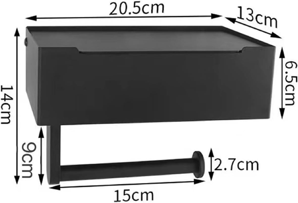 Toilet Paper Holder Toilet Paper Holder Stand with Storage Box Tissue Bathroom Punch-Free Rack Roll Bathroom Tissue(C)