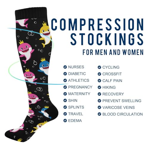 Image of Wusikd Cats Compression Socks for Women and Men Circulation Cute Long Socks for Athletic Running 1