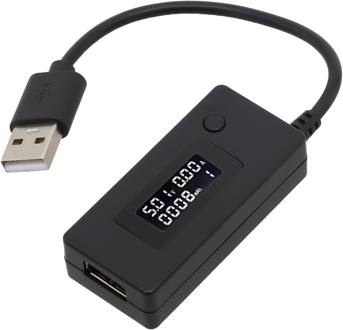 USB Voltmeter Current Tester with LCD Display for Real Time Power Bank Capacity and Voltage Current For monitoring with Data Saving Feature (Black)
