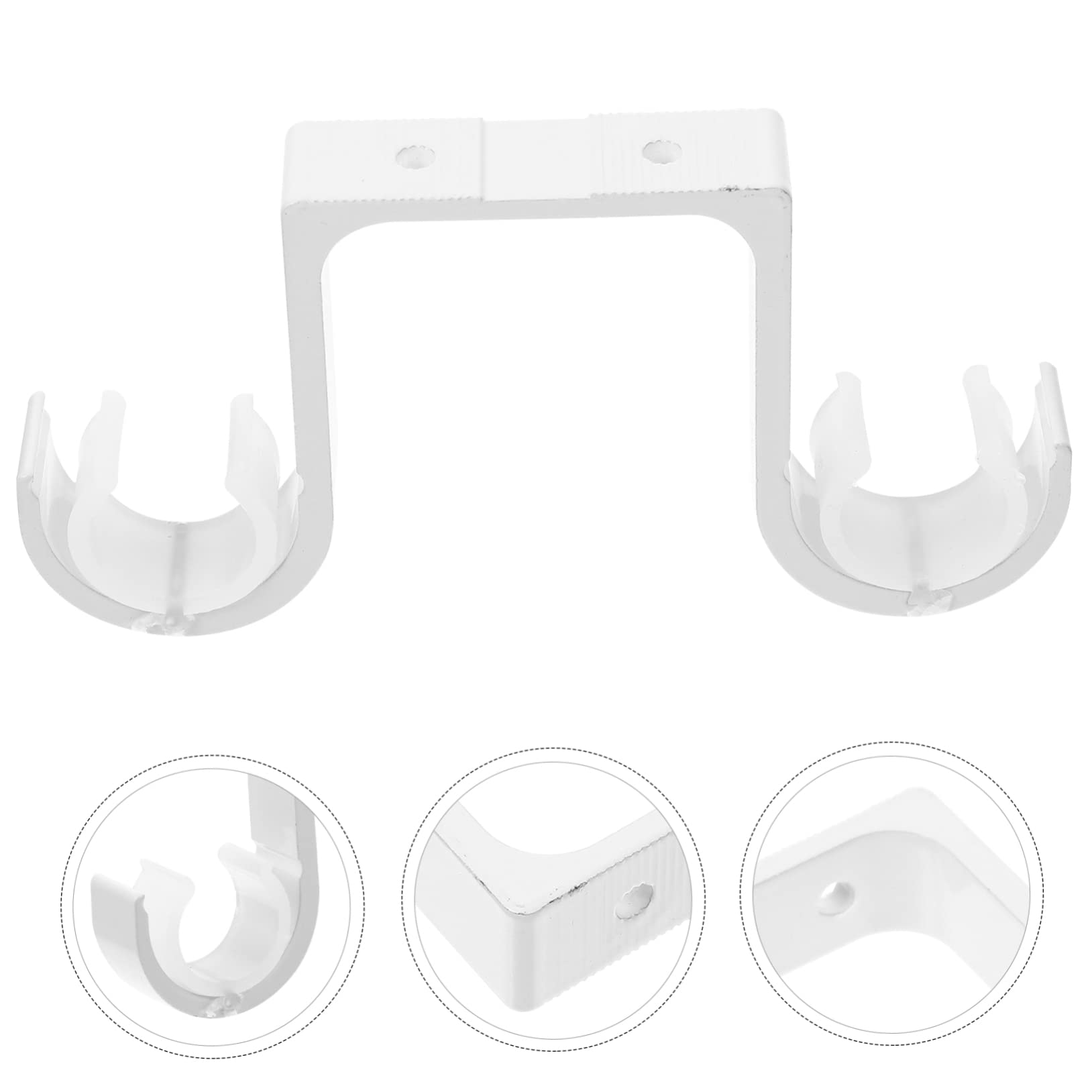 KOMBIUDA 3pezzi Supporto per Bastoni da Soffitto Lega di Alluminio Staffa Doppia per Tende Confezione da Facile Installazione per Decorazioni Interne