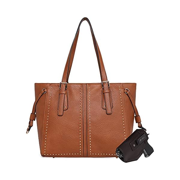 Montana-West-Tote-Bags-Large-Leather-Purses-and-Handbags-for-Women-Top-Handle-Shoulder-Satchel-Hobo-Bags Montana West Large Leather Tote Bags for Women Cute Concealed Carry Shoulder Bags Handbags with Gun Holster MWC-H1002BR
