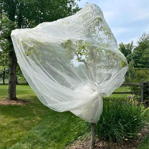 15ft x 15ft Fruit Tree Netting Cover with Zipper & Drawstring, Insect Bird Barrier Netting for Garden Protection, Ultra Fine Mesh Garden Netting, Extra Large
