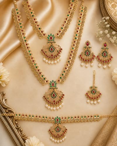 Image of Shining Diva Fashion Stylish Fancy Pearl Choker Traditional Jewellery Set for Women | Temple Necklace Set | Festive Wedding Party Necklace | 22k Gold Plated | Just Like Original Gold Jewellery