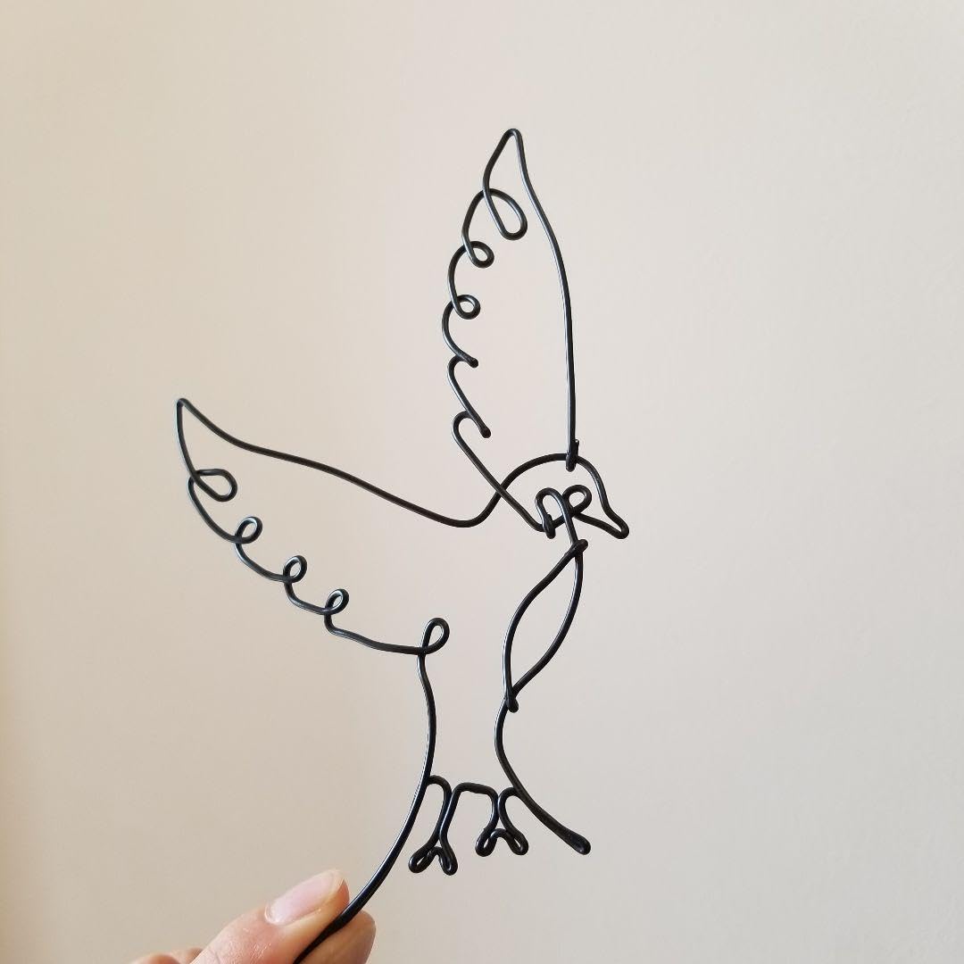 Amazon.co.jp: ワイヤーアート 壁飾り バード 2羽セット 飾り 壁面