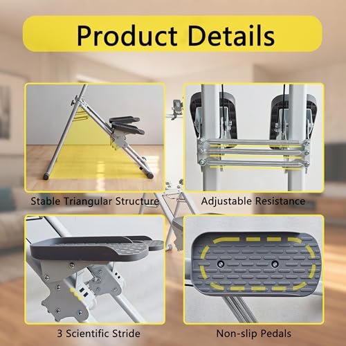 Image of Stair Stepper, Vertical Climber for Home Gym, Compact Folding Full-Body Cardio Machine with Extended Step Range, Adjustable Handlebar & Pedals, Suitable for Women & Men