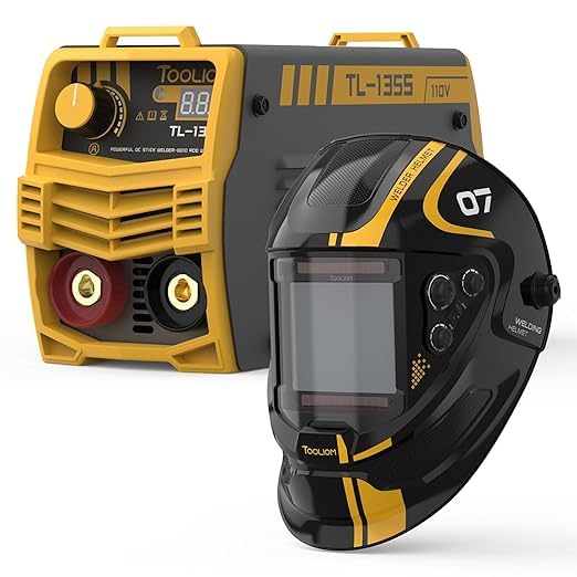 TOOLIOM 135A Stick Welder+Large Viewing 3.94"x3.66" Welding Helmet