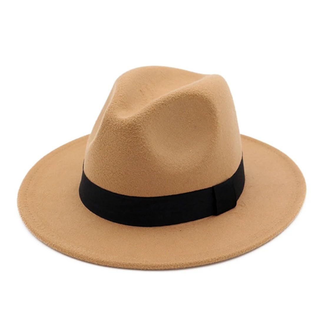 Unisex czapki fedora dżentelmen wełniana czapka szara czapka jazzowa top szerokie rondo zimowa filcowa czapka