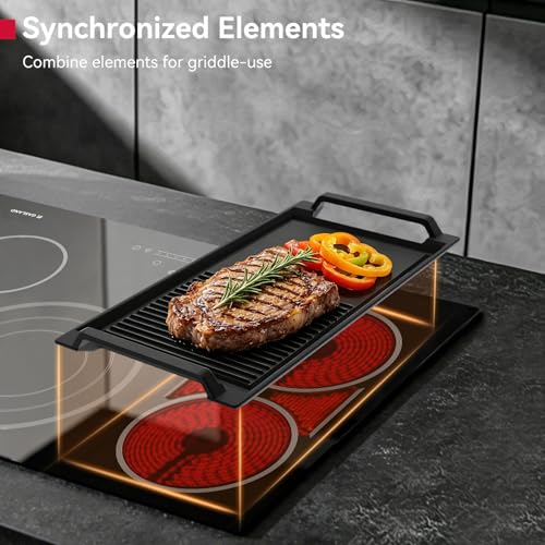 Image of GASLAND Electric Cooktop 30 Inch, 4 Burner Electric Stove with ETL Certificated, 8600W Built-in Radiant Stovetop with Sync Element and Timer, 9 Power Levels, Slide Touch Control, Child Lock, 240V