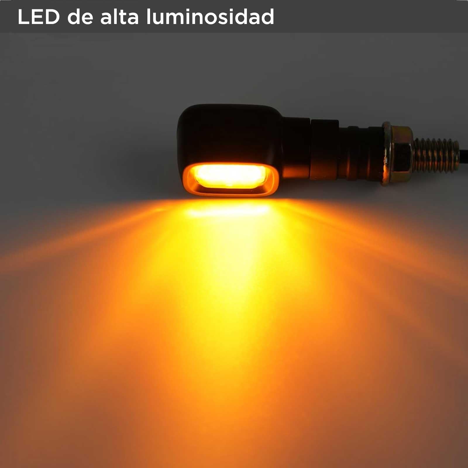 evermotor Mini Intermitentes Moto Homologados,12V, E24, Indicador de Motocicleta Rectangular, Impermeable IP67 (4 Piezas)